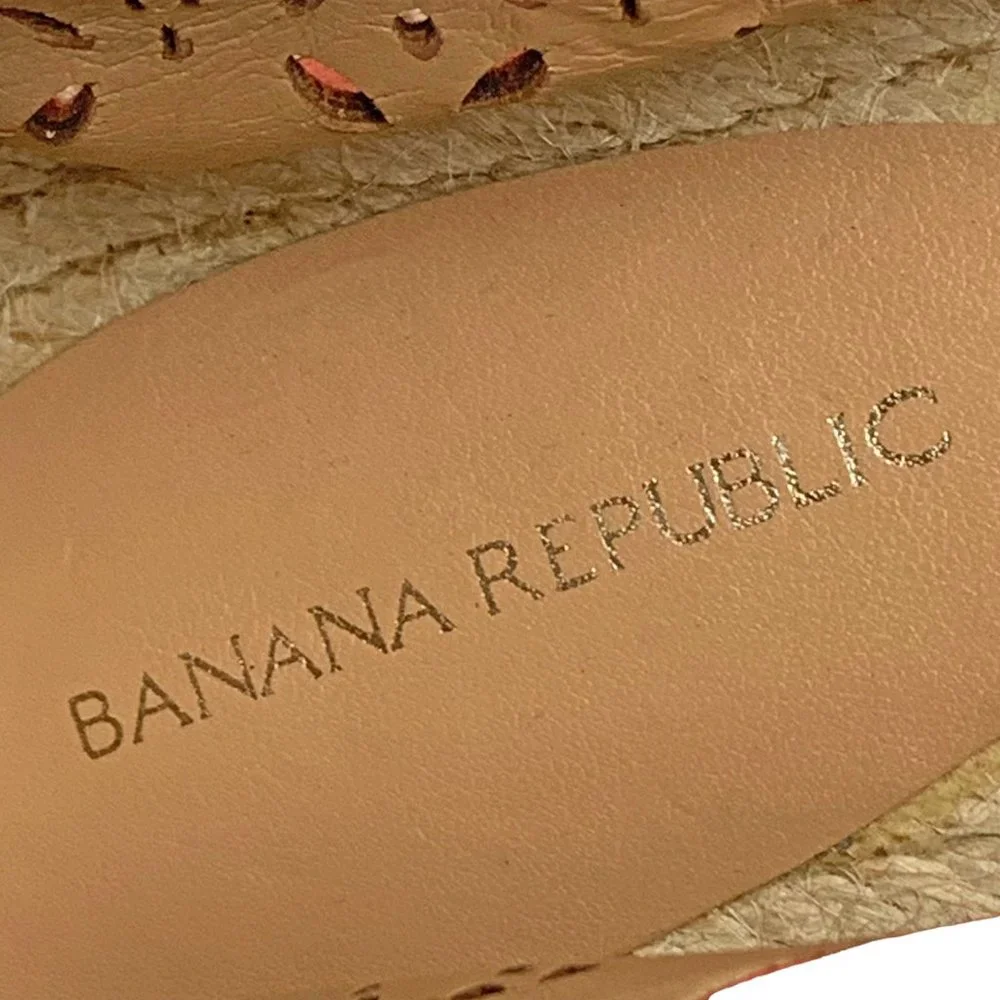 Banana Republic Coral Suede Jute Espadrille Flats ‎ **NEW
